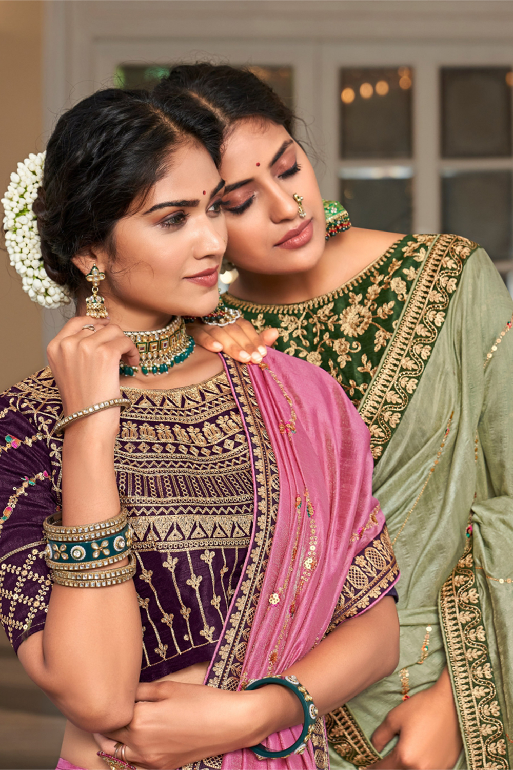 Sage Green Saree with Designer Border